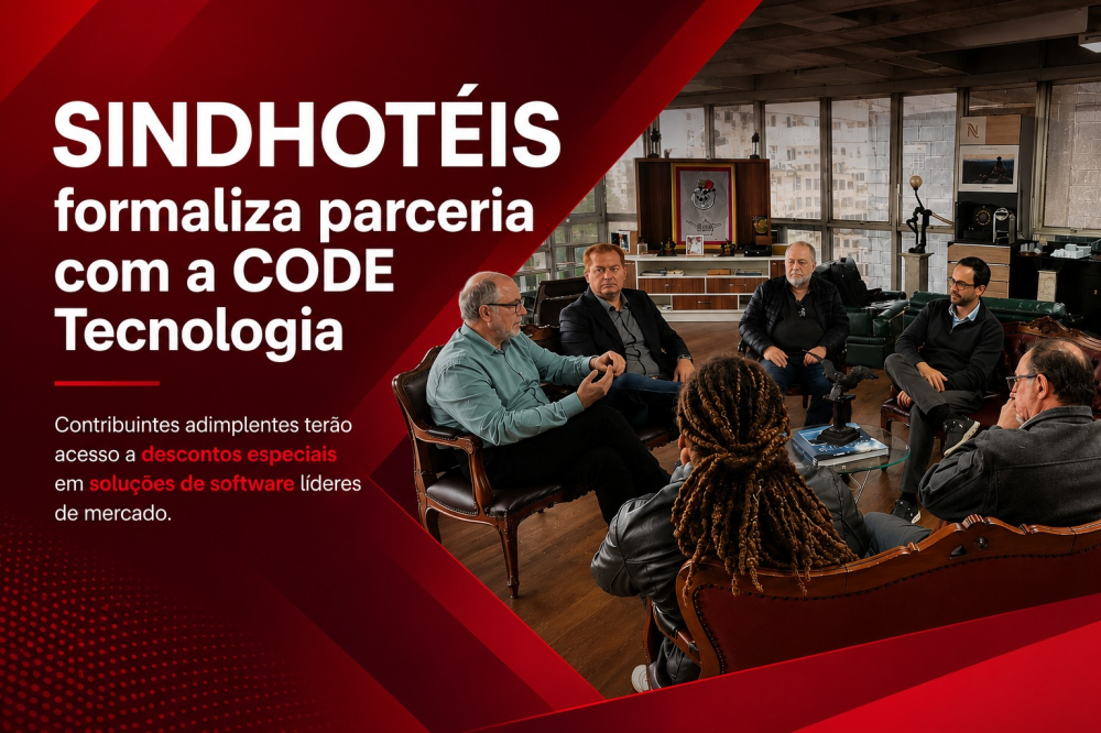 SINDHOTÉIS formaliza parceria inédita com a CODE Tecnologia e amplia acesso à transformação digital na hotelaria paulista